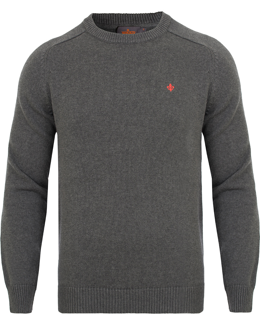 Herre | Trøjer | Morris | Lily Cotton Knit Oneck Dark Grey