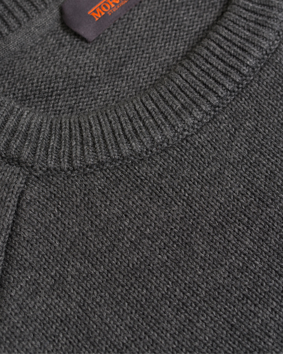 Herre | Trøjer | Morris | Lily Cotton Knit Oneck Dark Grey
