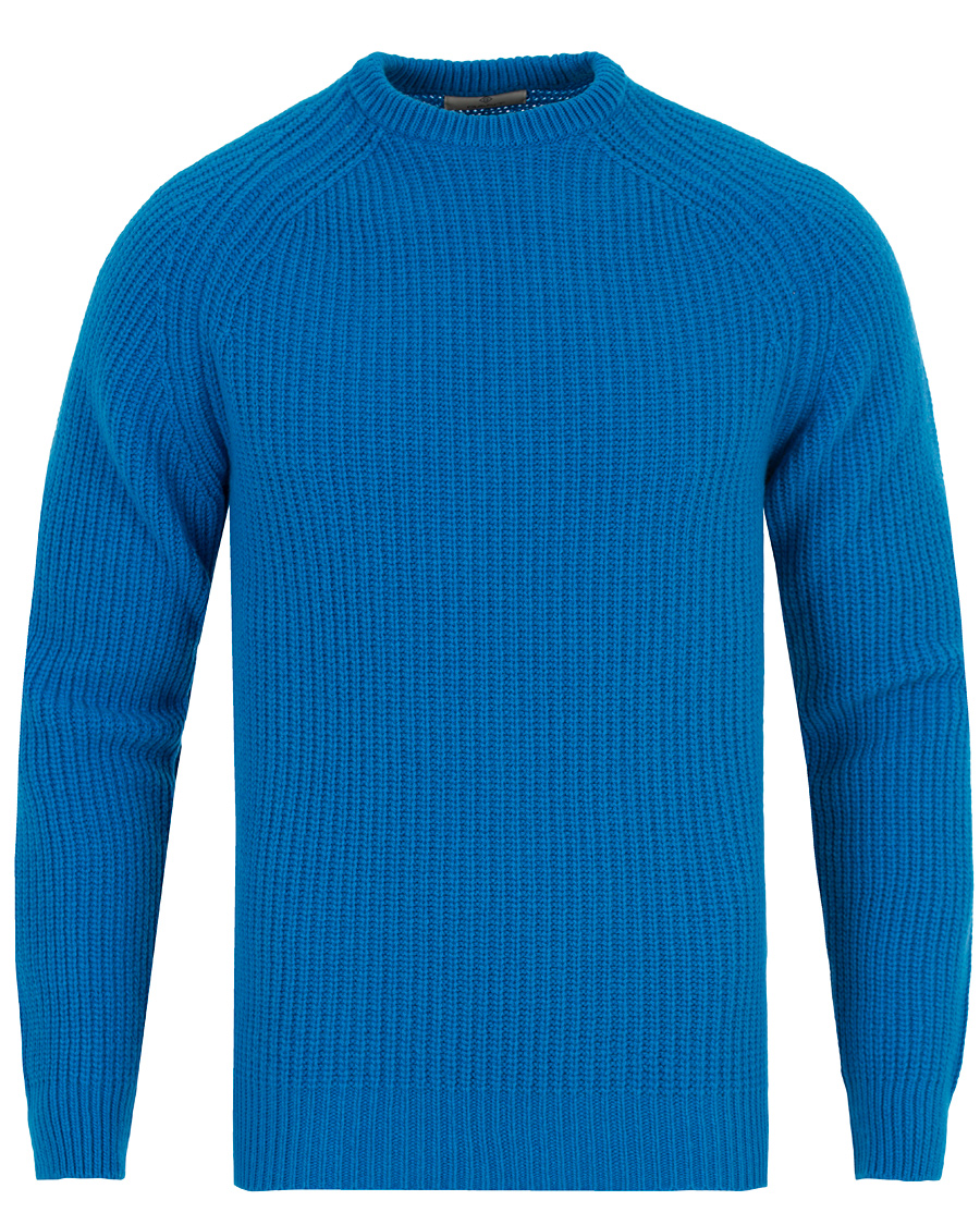 Herre | Trøjer | GANT Diamond G | Lambswool Cashmere Crew Neck Teal Blue
