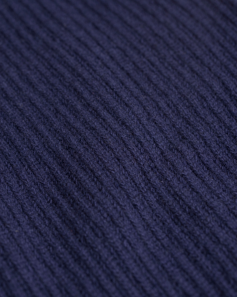 Herre | Trøjer | GANT Diamond G | Lambswool/Cashmere Zip Trough Luminary Navy