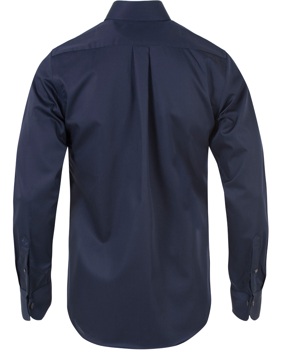 Herre | Skjorter | GANT Diamond G | Plain Satin Fitted Body Shirt Marine