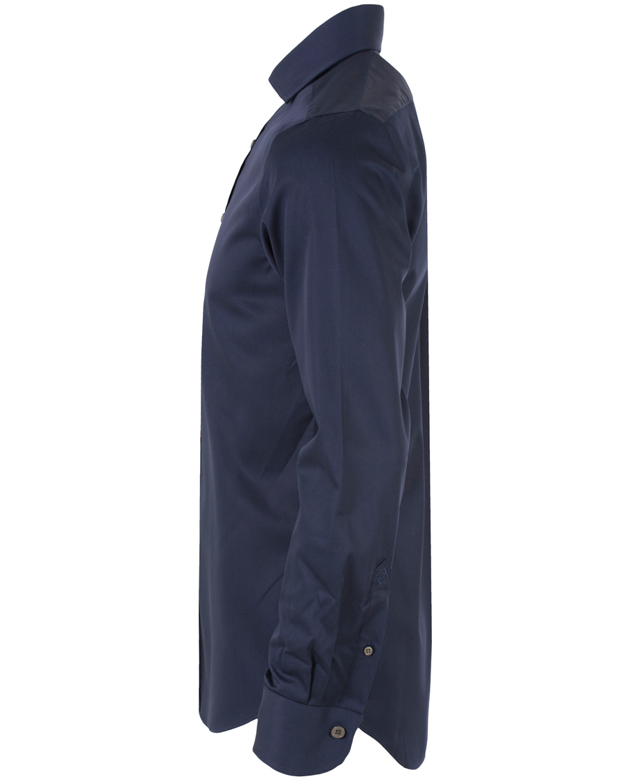 Herre | Skjorter | GANT Diamond G | Plain Satin Fitted Body Shirt Marine