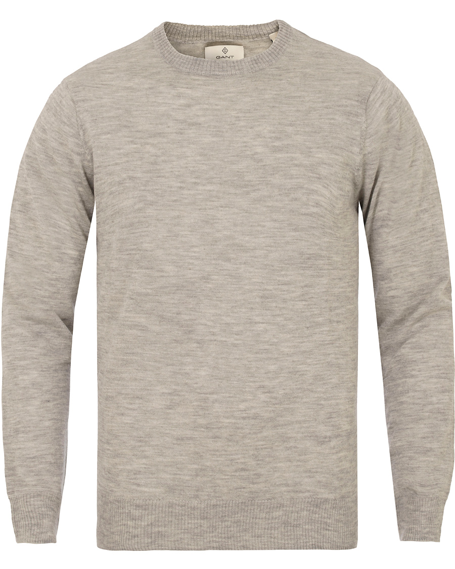 Herre | Trøjer | GANT Diamond G | Extra Fine Cashmere Crew Neck Light Grey Melange