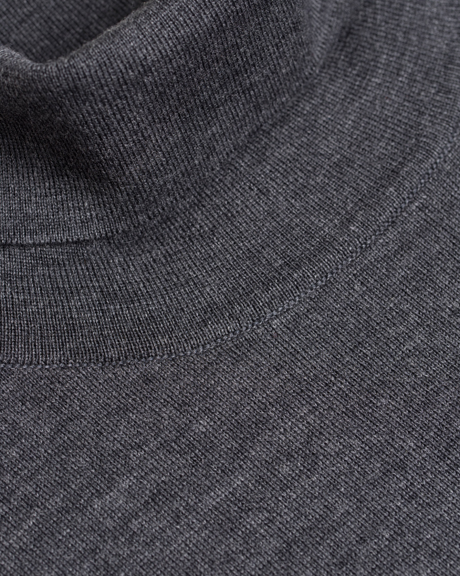 Herre | Trøjer | GANT | Fine Merino Wool Turtleneck Antracite Melange