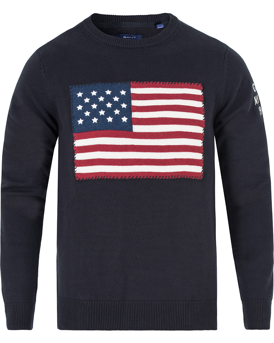 Herre | Trøjer | GANT | American Flag Sweater Navy