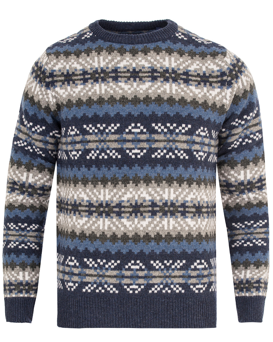 Herre | Trøjer | GANT | Fairisle Crew Neck Indigo Blue