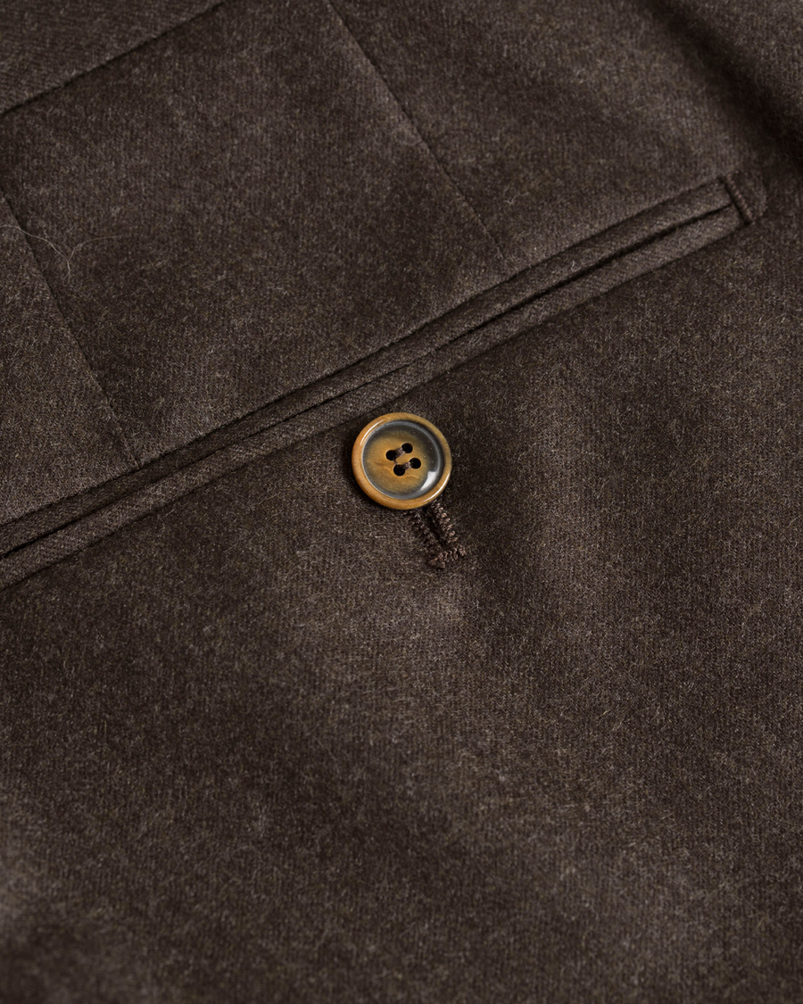 Herre | Bukser | Morris Heritage | Fred Light Flannel Turn Up Super 120 Trousers Brown