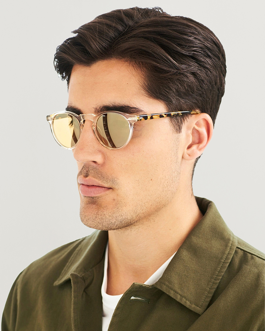 Herre | Runde solbriller | Oliver Peoples | Gregory Peck Sunglasses Honey/Gold Mirror