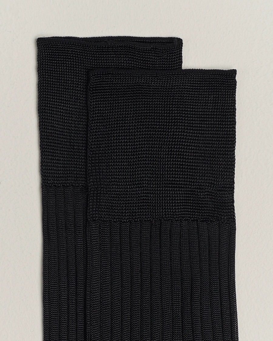 Herre | Knæstrømper | Pantherella | Baffin Silk Long Sock Black
