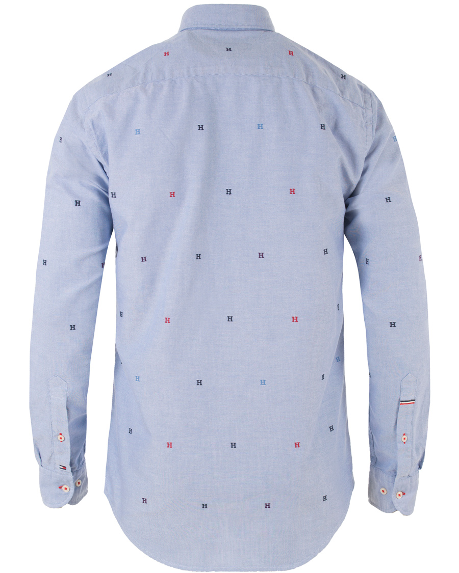 Herre | Skjorter | Tommy Hilfiger | New York Fit All Over H Embro Oxford Shirt Blue/Multi