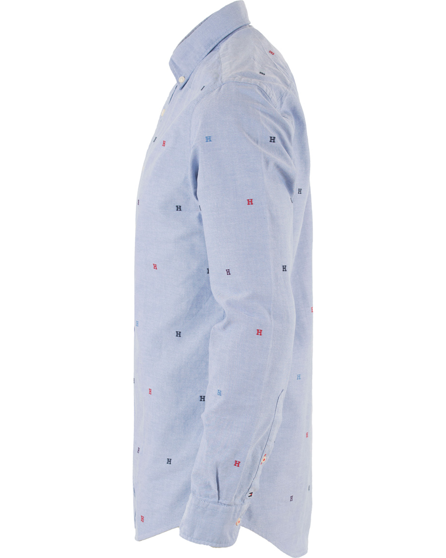 Herre | Skjorter | Tommy Hilfiger | New York Fit All Over H Embro Oxford Shirt Blue/Multi
