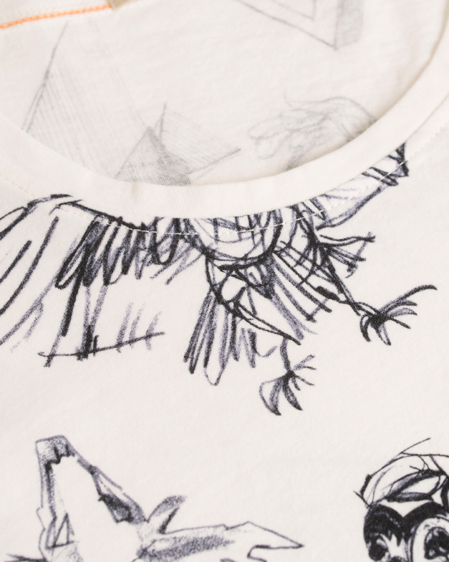 Herre | T-Shirts | Nudie Jeans | O-neck Tattoo Sketches Tee Off White