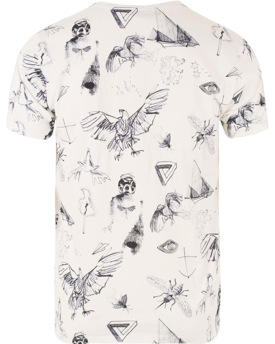 Herre | T-Shirts | Nudie Jeans | O-neck Tattoo Sketches Tee Off White