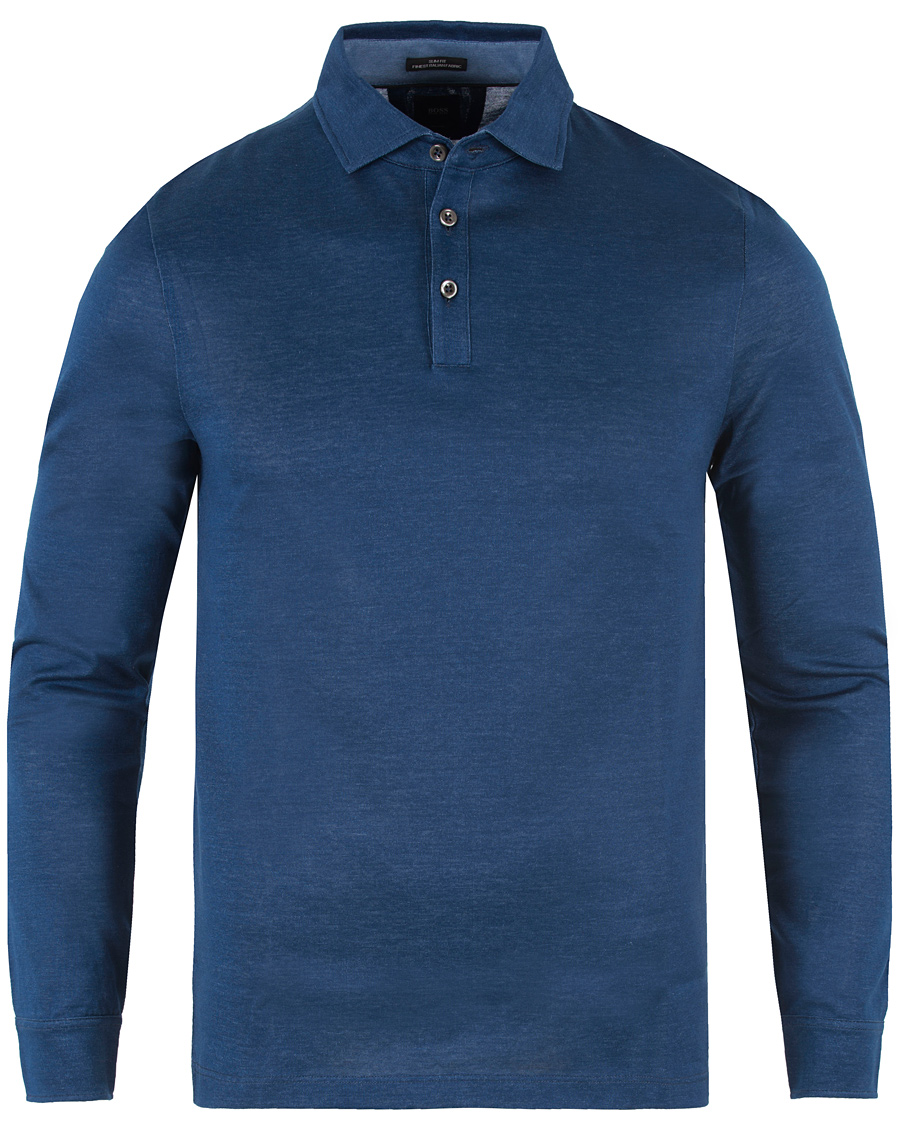 Herre | Trøjer | BOSS BLACK | BOSS T-Morrison Long Sleeve Polo Dark Indigo