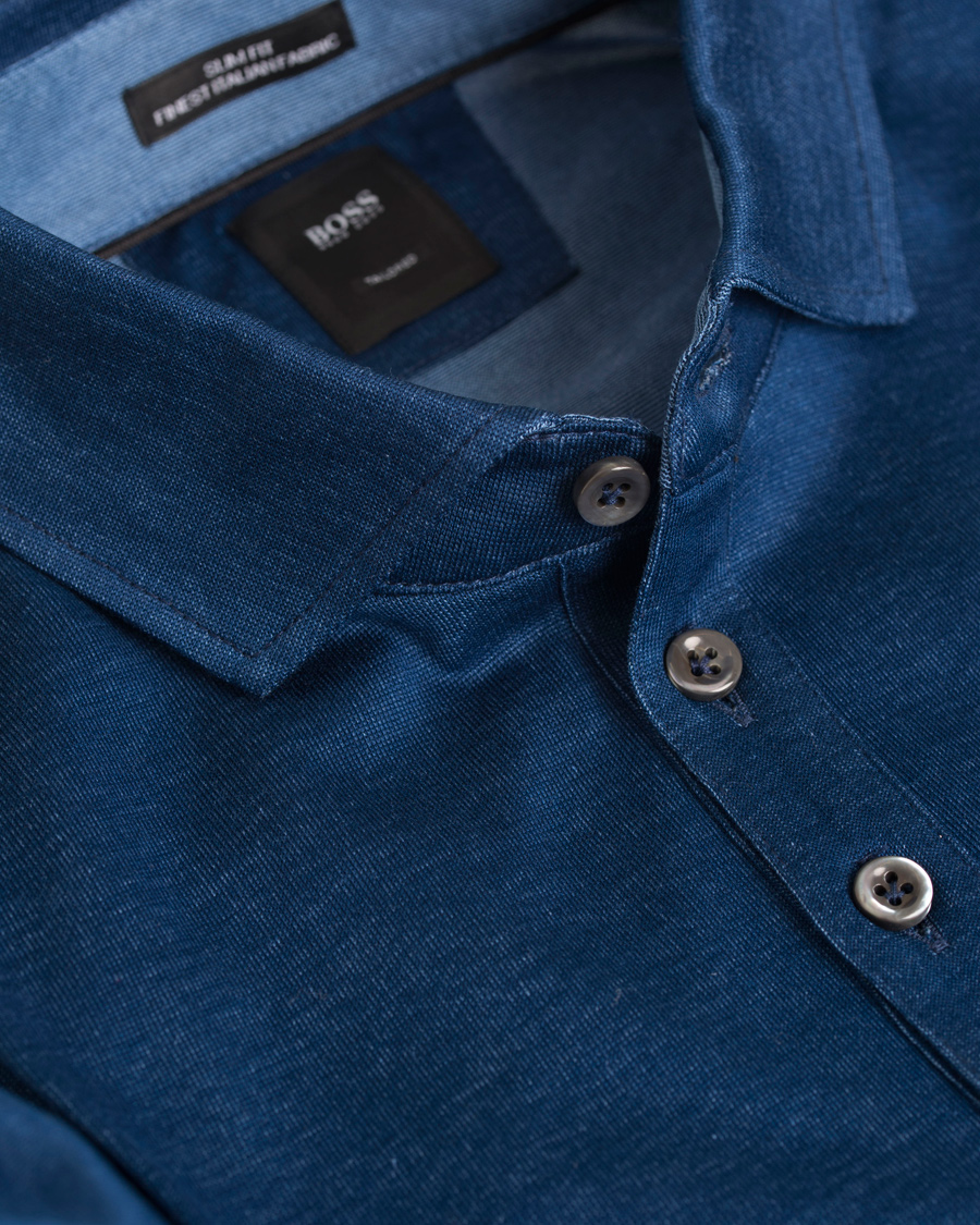 Herre | Trøjer | BOSS BLACK | BOSS T-Morrison Long Sleeve Polo Dark Indigo