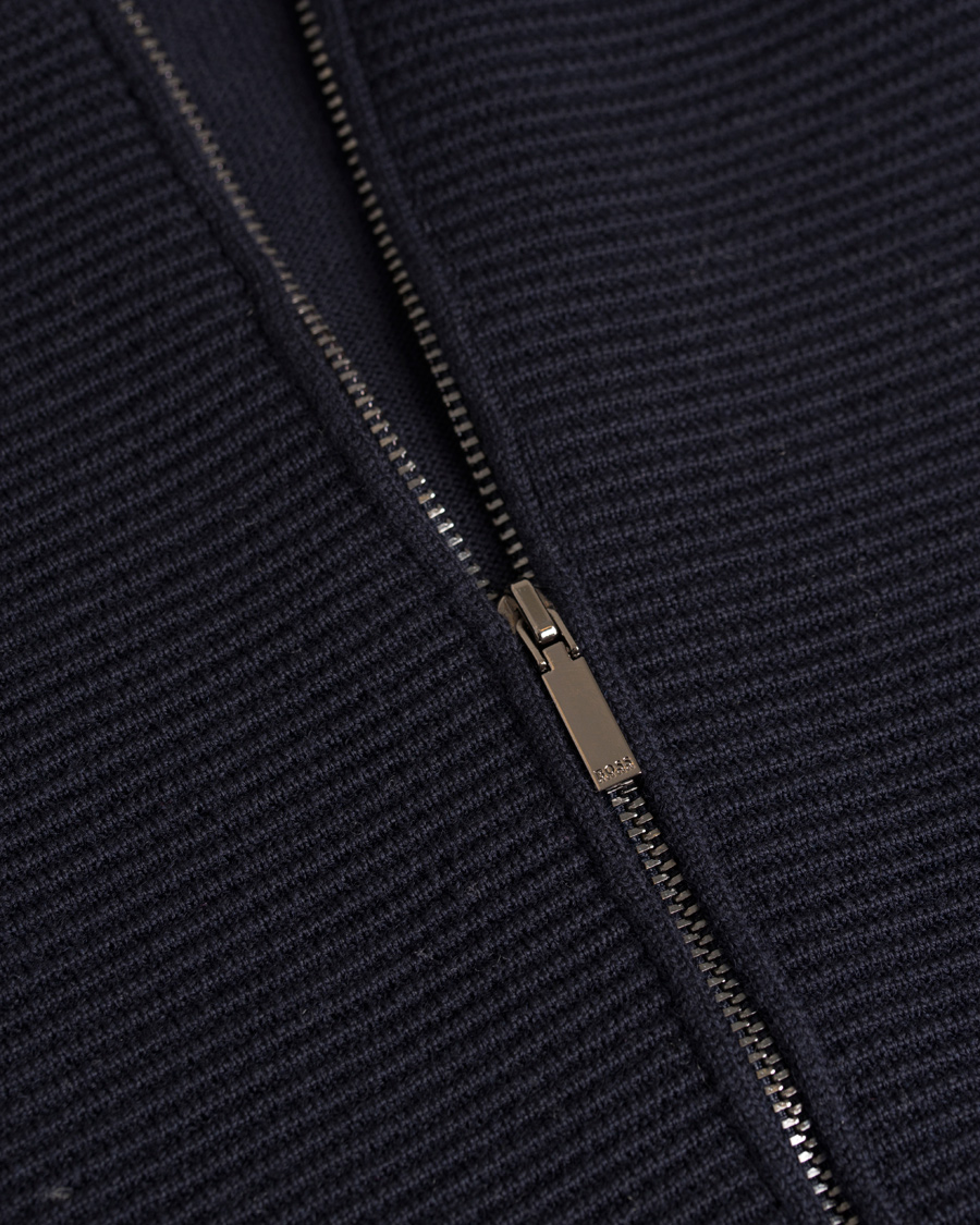 Herre | Trøjer | BOSS BLACK | BOSS Inat Stuctured Front Zip Jacket Dark Navy