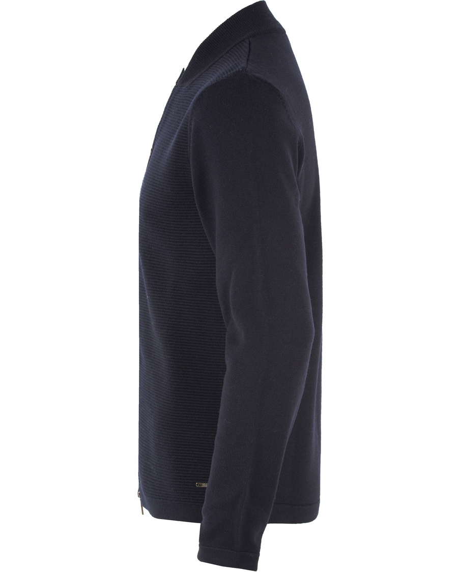 Herre | Trøjer | BOSS BLACK | BOSS Inat Stuctured Front Zip Jacket Dark Navy