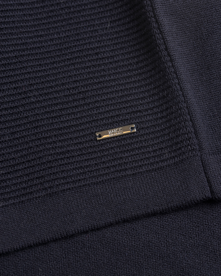 Herre | Trøjer | BOSS BLACK | BOSS Inat Stuctured Front Zip Jacket Dark Navy