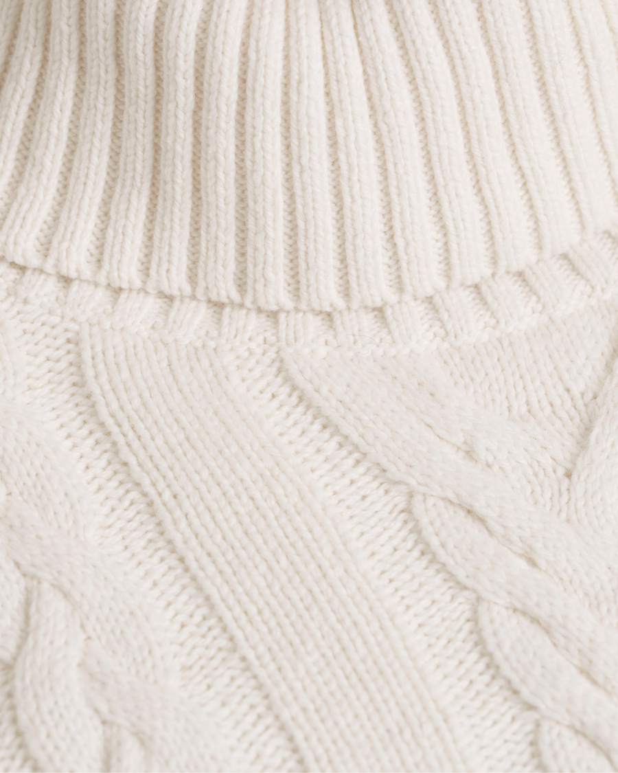 Herre | Trøjer | GANT | Cable Turtleneck Eggshell