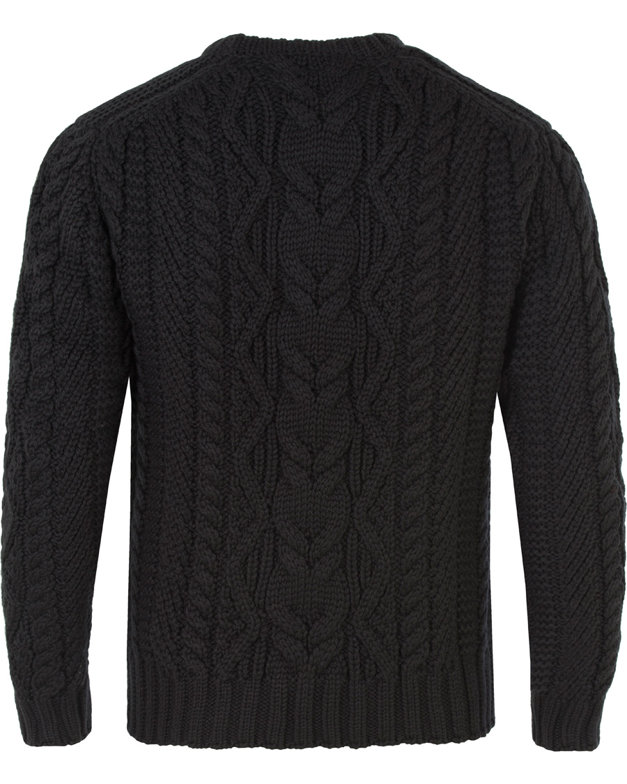 Herre | Trøjer | Polo Ralph Lauren | Merino Cable Knit Polo Black
