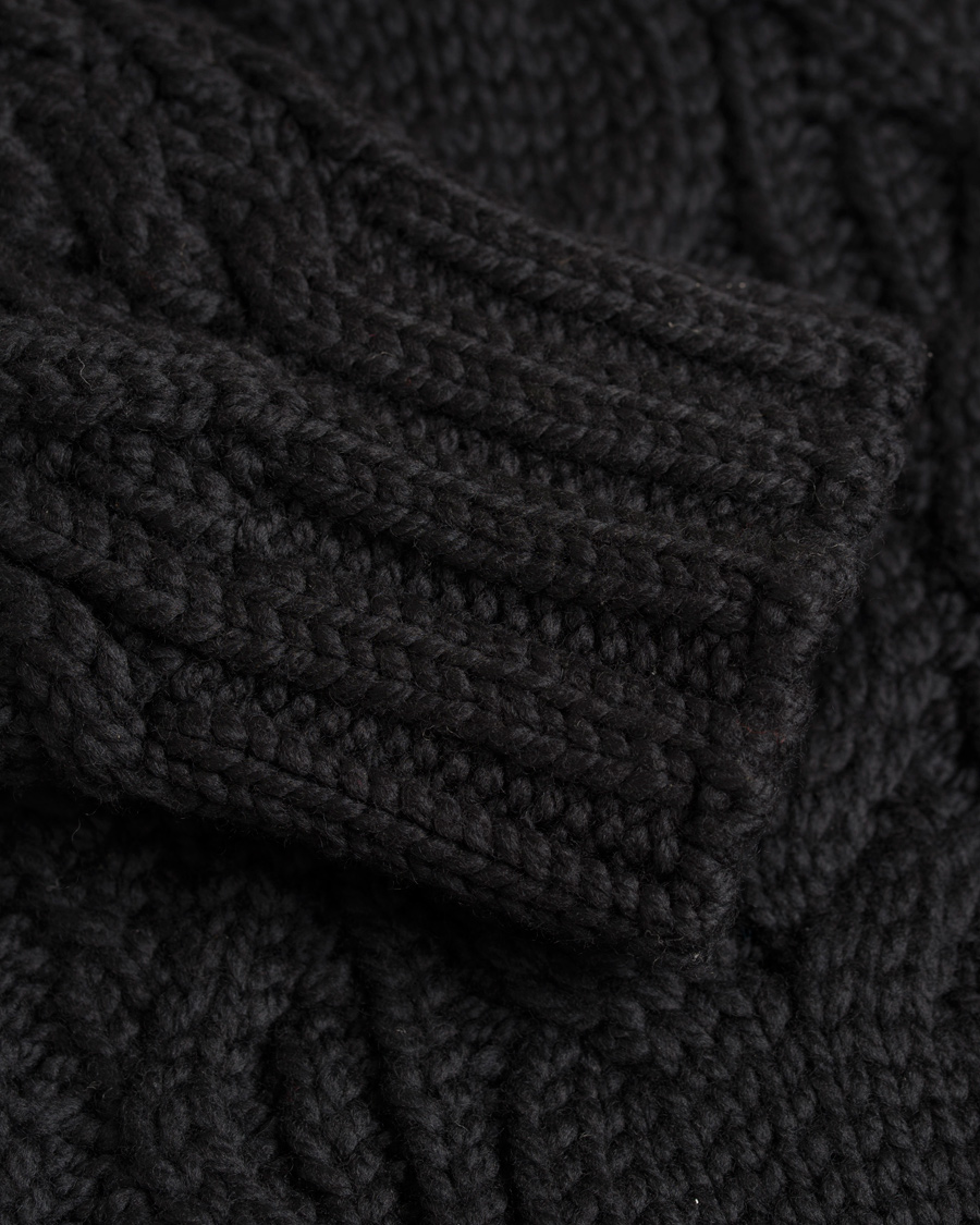 Herre | Trøjer | Polo Ralph Lauren | Merino Cable Knit Polo Black