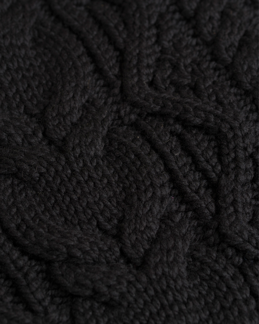 Herre | Trøjer | Polo Ralph Lauren | Merino Cable Knit Polo Black