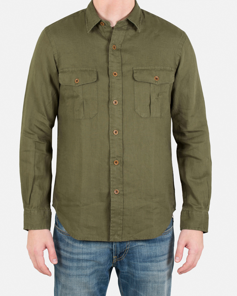 Herre | Skjorter | Polo Ralph Lauren | Core Fit Linen Pocket Shirt Mill Olive