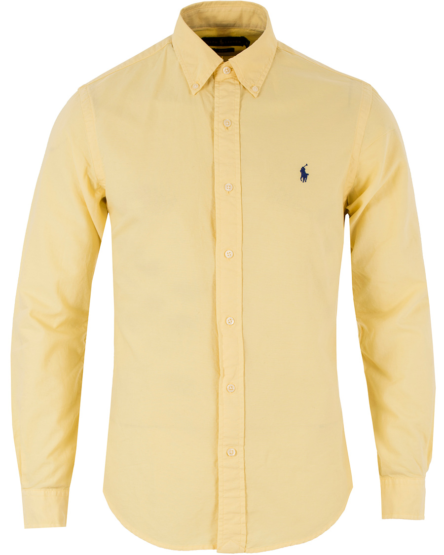 Herre | Skjorter | Polo Ralph Lauren | Slim Fit Garment Dyed Oxford Shirt Yellow