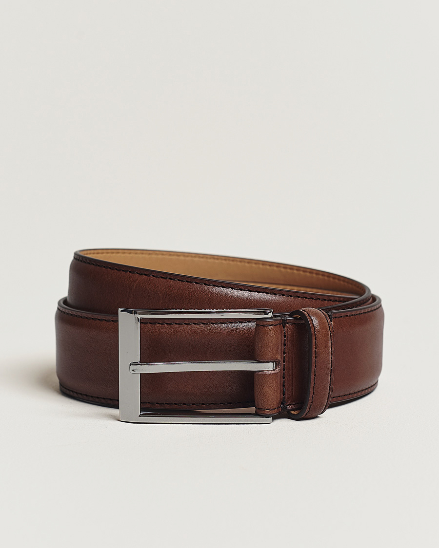 Herre | Bælter | Tiger of Sweden | Helmi Leather 3,5 cm Belt Brown
