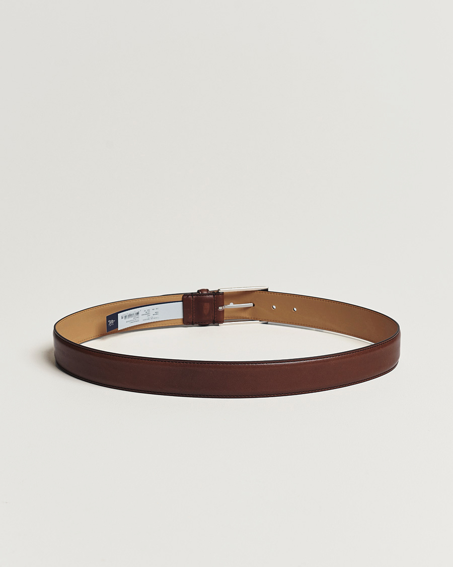 Herre | Bælter | Tiger of Sweden | Helmi Leather 3,5 cm Belt Brown
