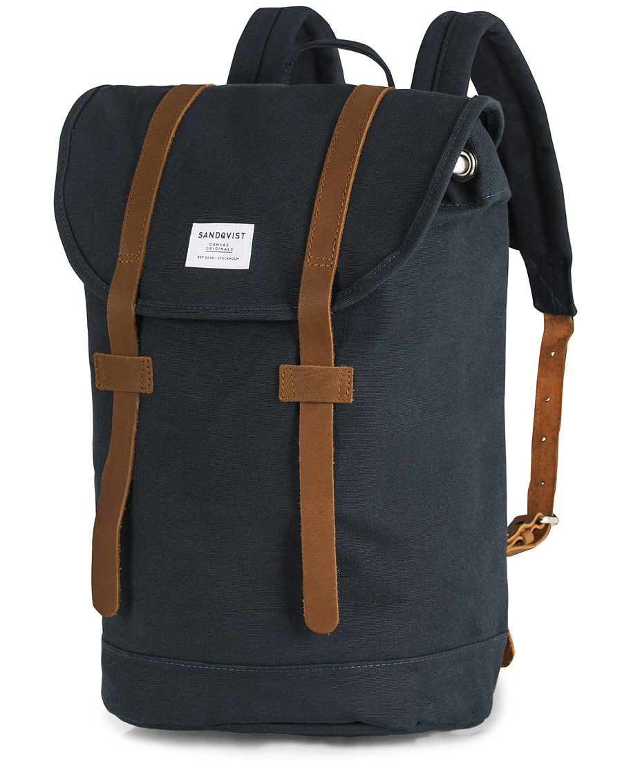 Herre | Sandqvist Stig Canvas Backpack Blue | Sandqvist | Stig Canvas Backpack Blue
