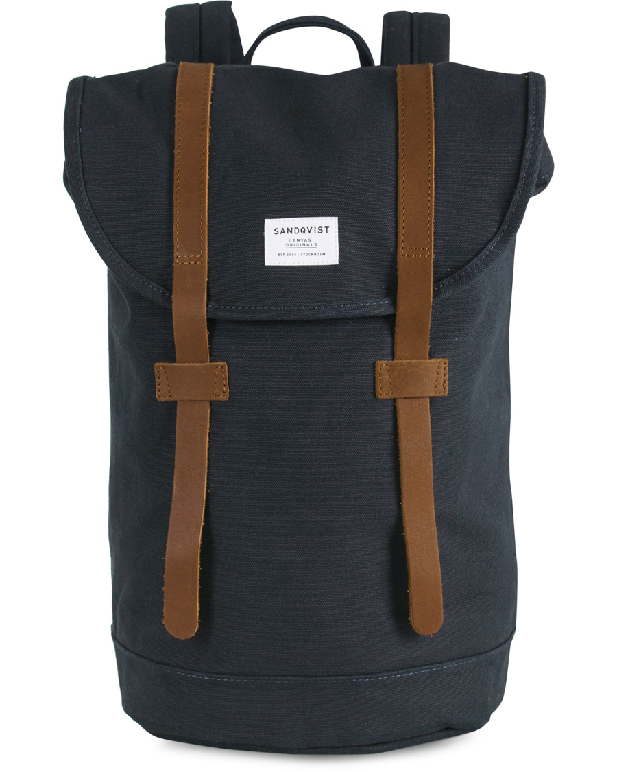Herre | Sandqvist Stig Canvas Backpack Blue | Sandqvist | Stig Canvas Backpack Blue