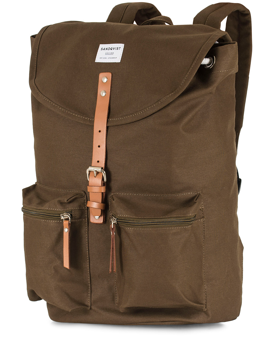 Herre | Sandqvist Roald Polycotton Backpack Olive | Sandqvist | Roald Polycotton Backpack Olive