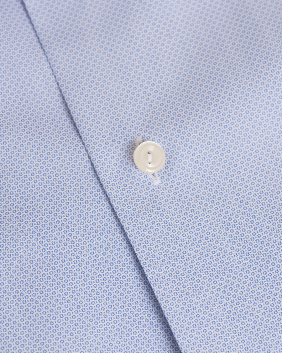 Herre | Skjorter | Eton | Slim Fit Extreme Cut Away Micro Print Shirt Blue