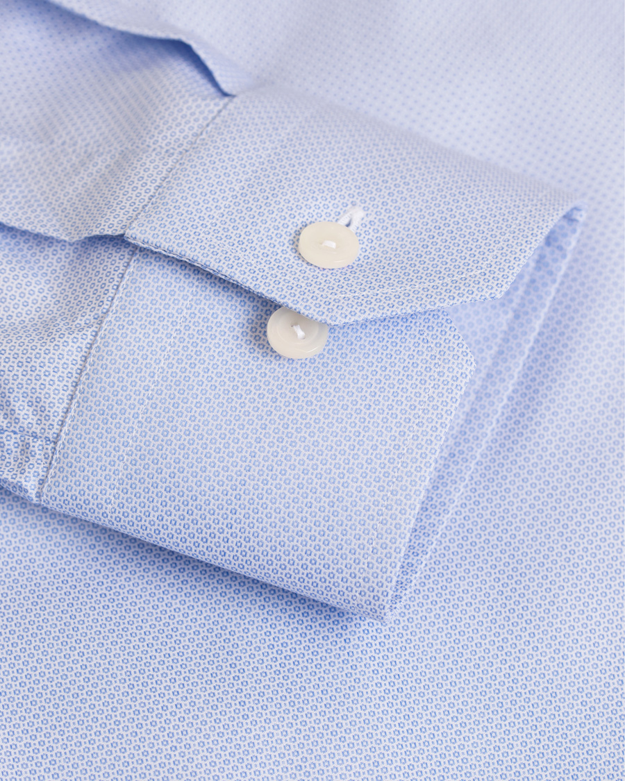 Herre | Skjorter | Eton | Slim Fit Extreme Cut Away Micro Print Shirt Blue