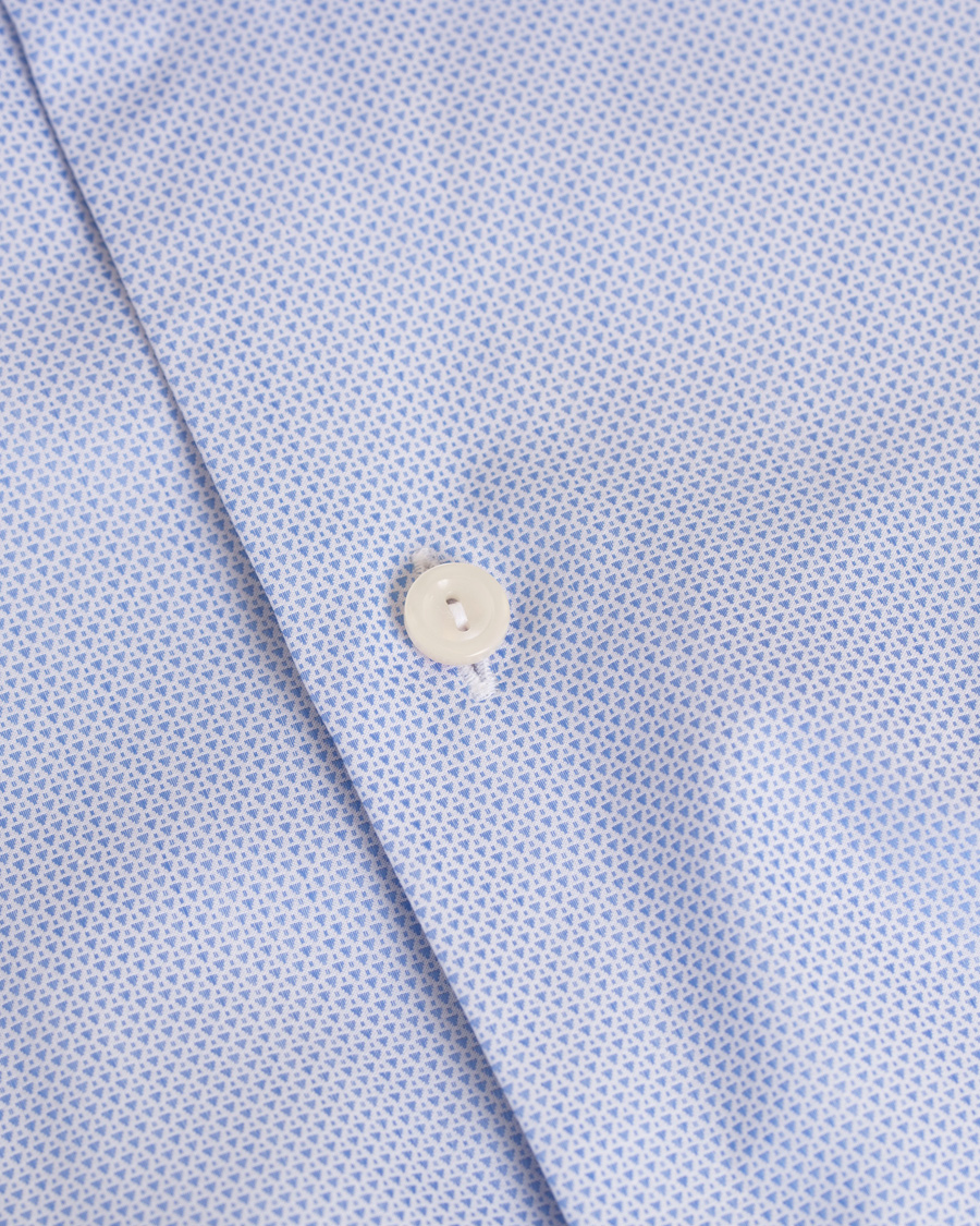 Herre | Skjorter | Eton | Slim Fit Cut Away Micro Print Shirt Blue