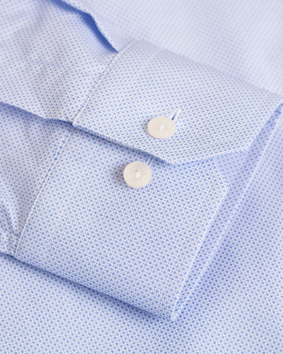 Herre | Skjorter | Eton | Slim Fit Cut Away Micro Print Shirt Blue