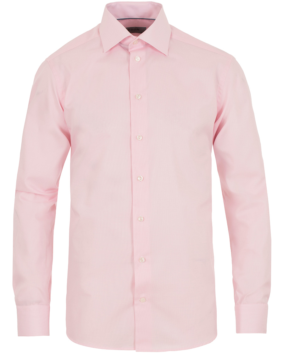 Herre | Skjorter | Eton | Slim Fit Cut Away Micro Print Shirt Pink/Red
