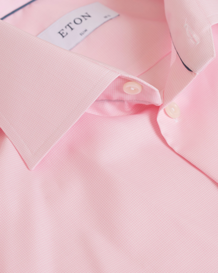 Herre | Skjorter | Eton | Slim Fit Cut Away Micro Print Shirt Pink/Red