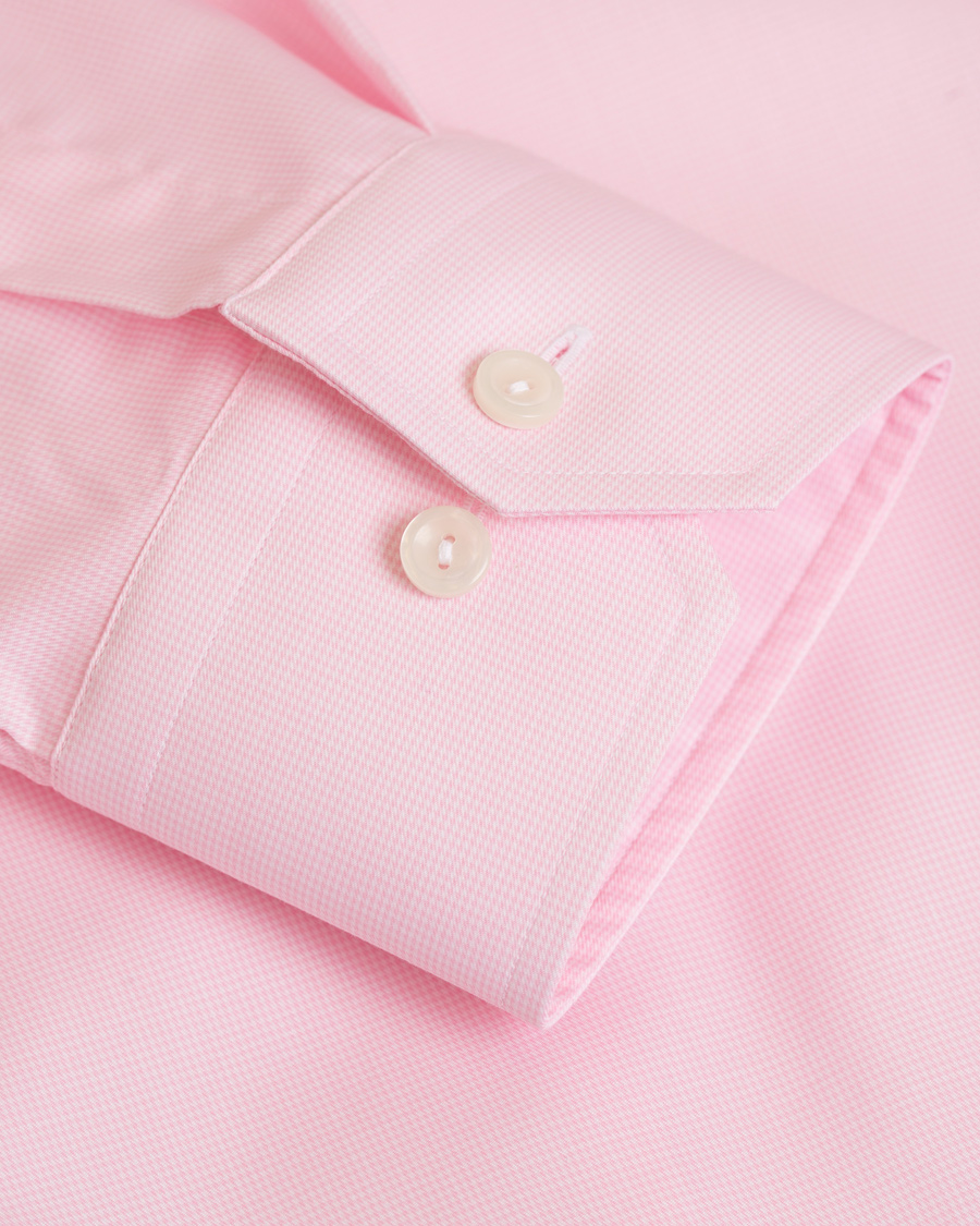 Herre | Skjorter | Eton | Slim Fit Cut Away Micro Print Shirt Pink/Red