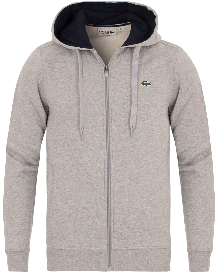 stave Marco Polo Sprede Lacoste Full Zip Hoodie Sweatshirt Argent Chine - CareOfCarl.dk