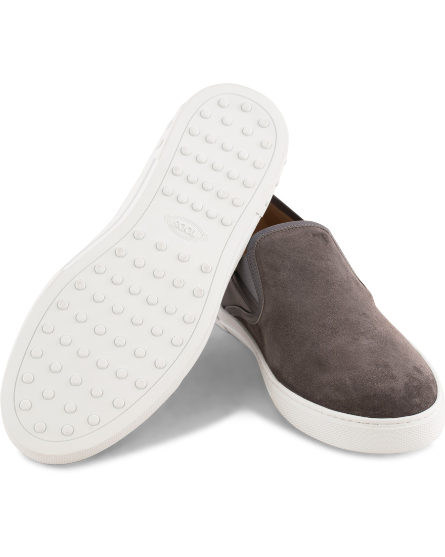 Herre | Tod's Pantofola Cassetta Sneaker Grey Suede | Tod's | Pantofola Cassetta Sneaker Grey Suede