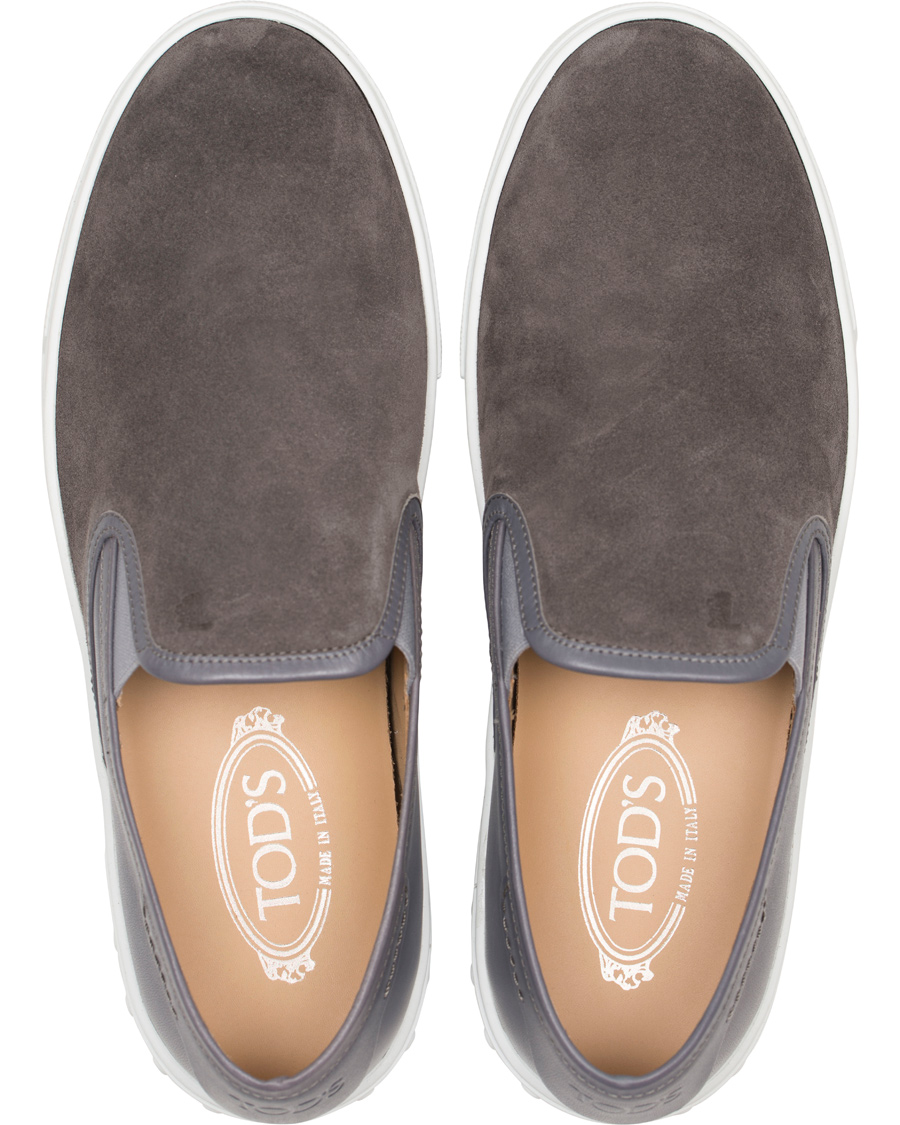Herre | Tod's Pantofola Cassetta Sneaker Grey Suede | Tod's | Pantofola Cassetta Sneaker Grey Suede
