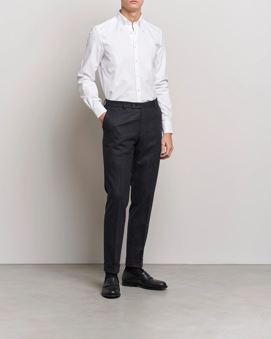 Herre | Tøj | Stenströms | 1899 Slimline Supima Cotton Structure Shirt White