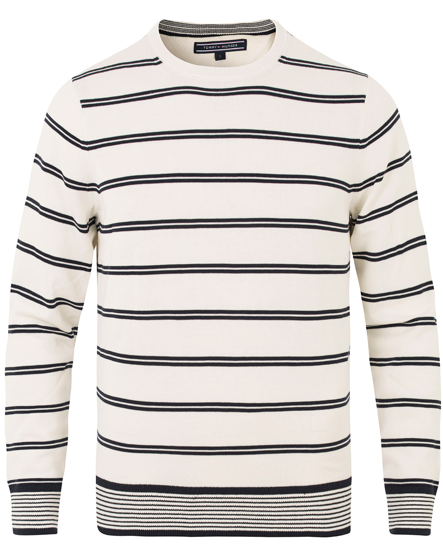 Herre | Trøjer | Tommy Hilfiger | Hendrics Stripe Knitted Crew Neck Snow White