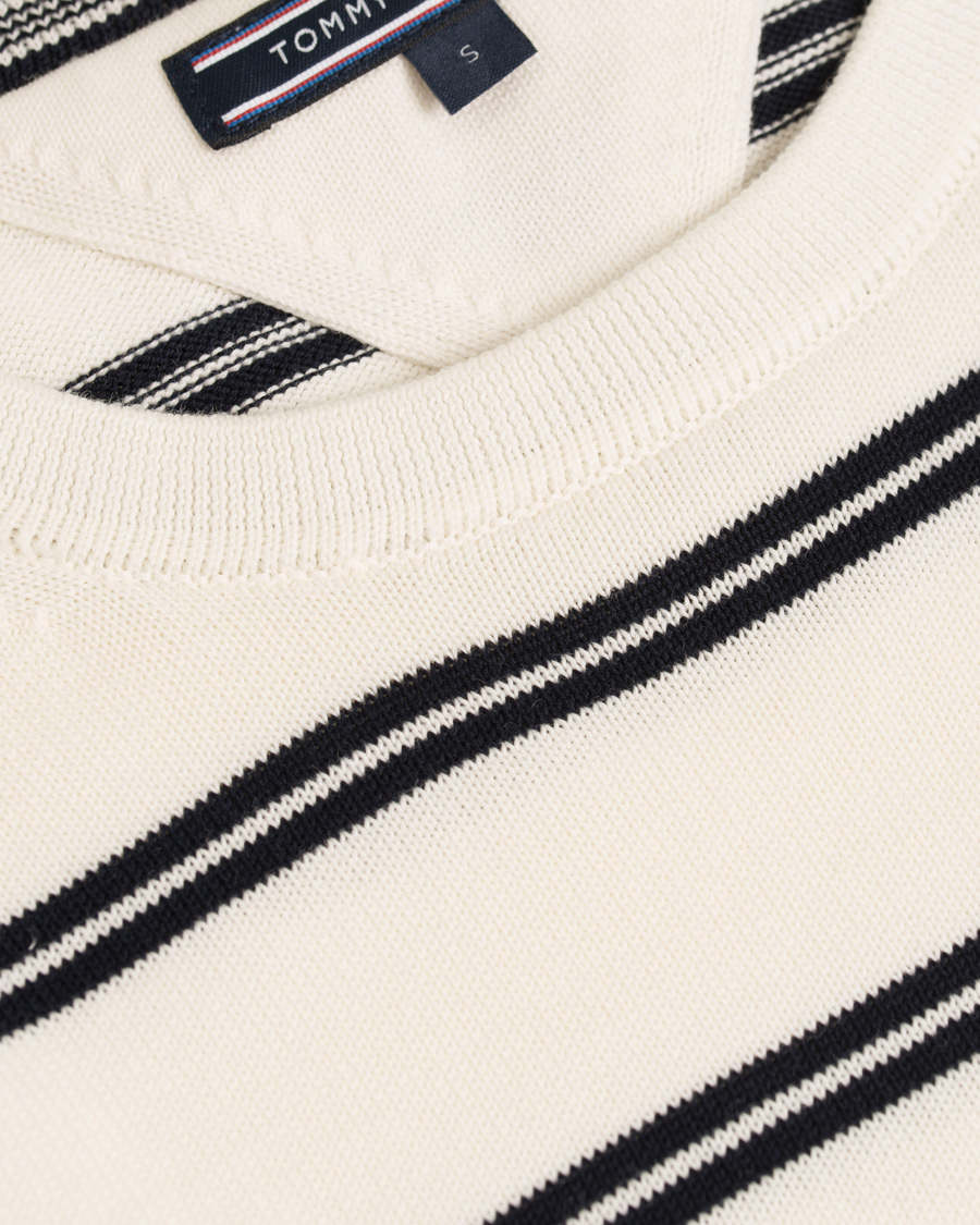 Herre | Trøjer | Tommy Hilfiger | Hendrics Stripe Knitted Crew Neck Snow White