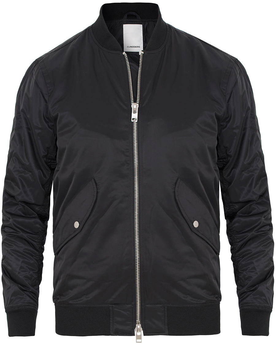 Herre | Jakker | J.Lindeberg | Rafe 72 Bomber Satin Jacket Black
