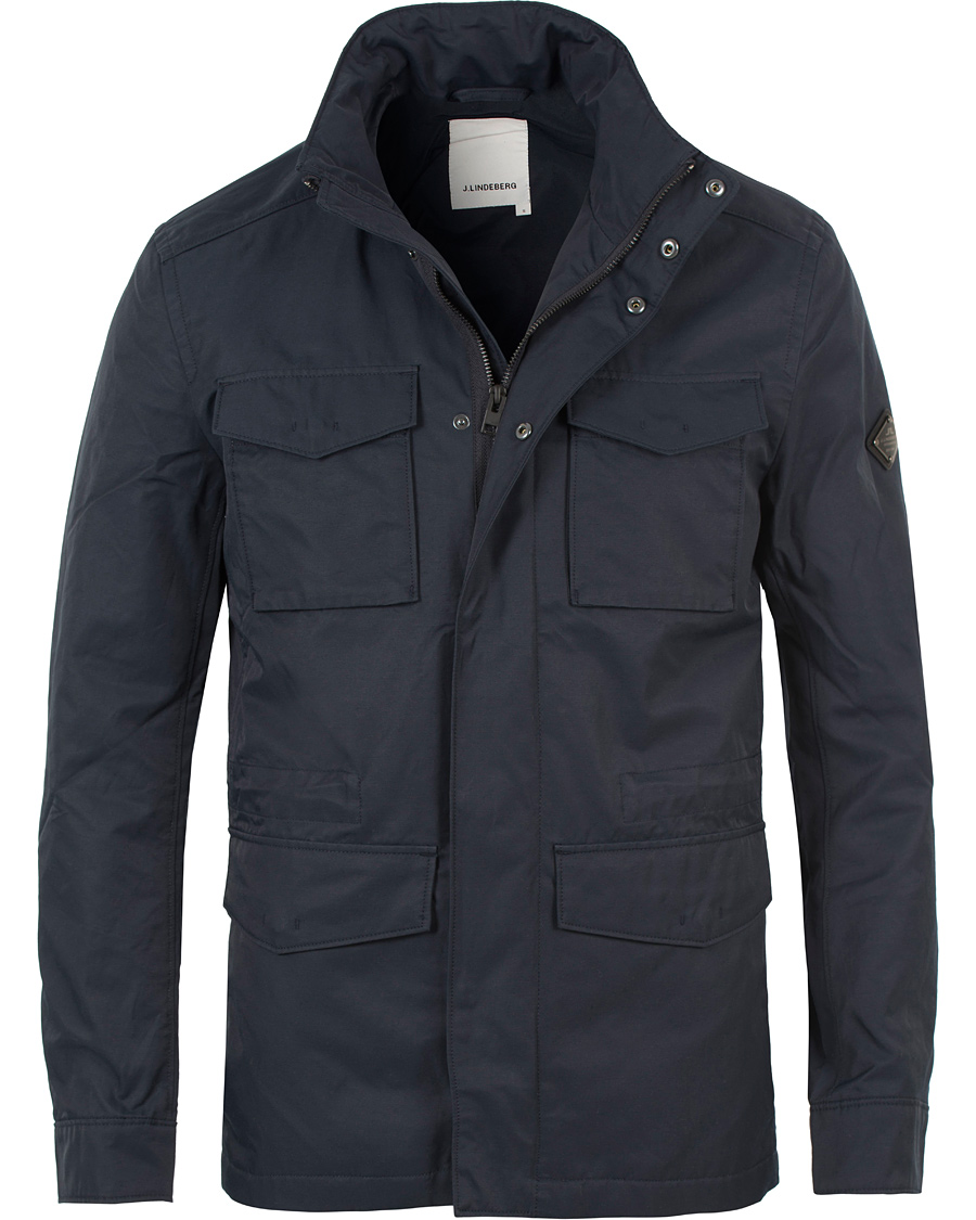 Herre | Jakker | J.Lindeberg | Farren 72 Cotton Twill Field Jacket Navy