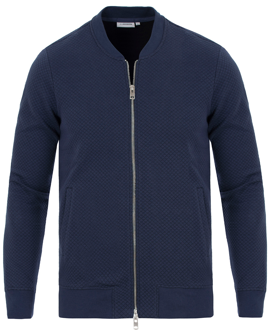 Herre | Trøjer | J.Lindeberg | Randall Micro Quilted Zip Sweater Navy