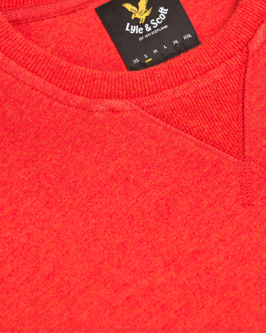 Herre | Trøjer | Lyle & Scott | Crew Neck Sweatshirt Flame Red Marl